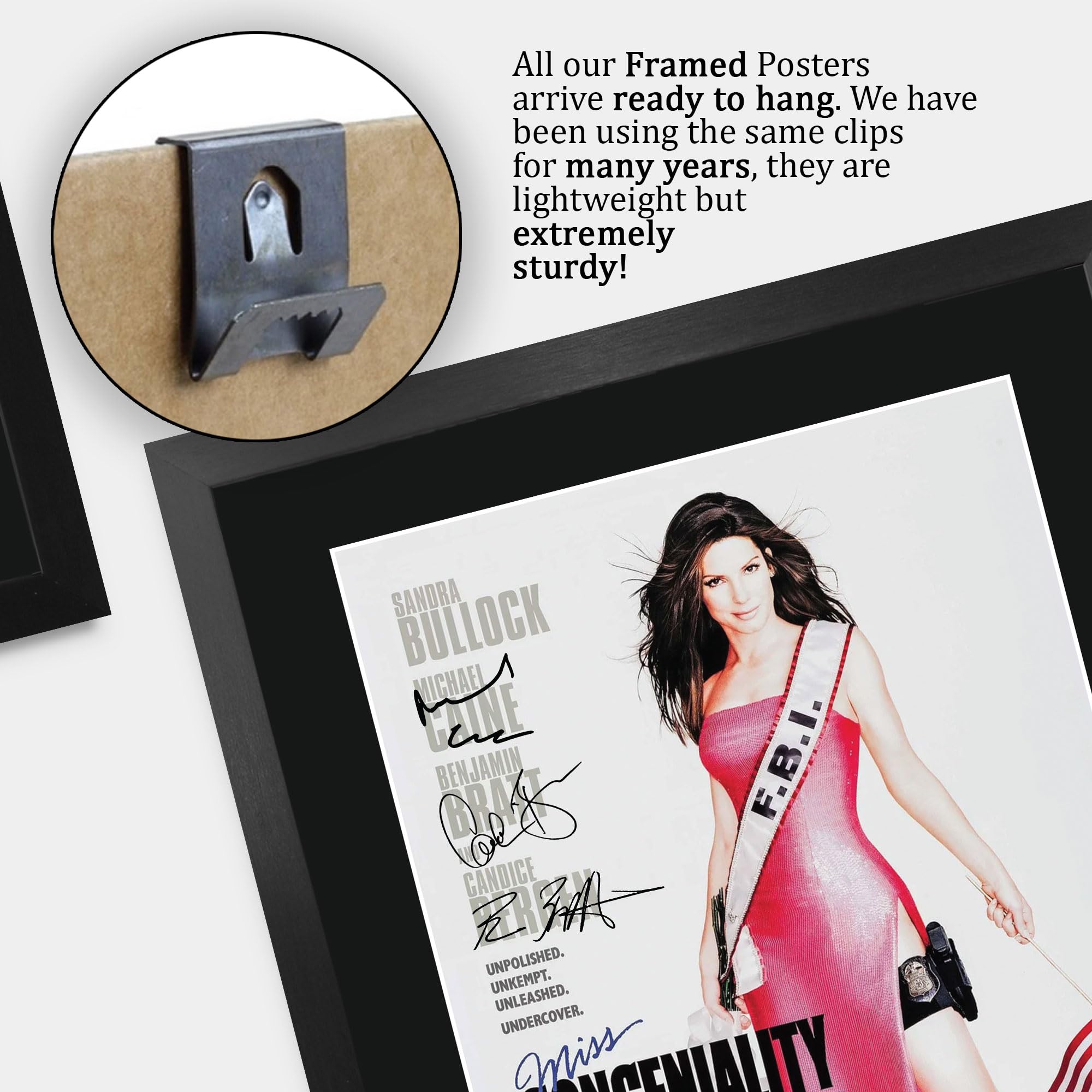 HWC Trading Miss Congeniality 2000 Sandra Bullock Geschenke Poster mit gedrucktem Autogramm Bild für Filmfans - A3 Gerahmt (ID-012876)