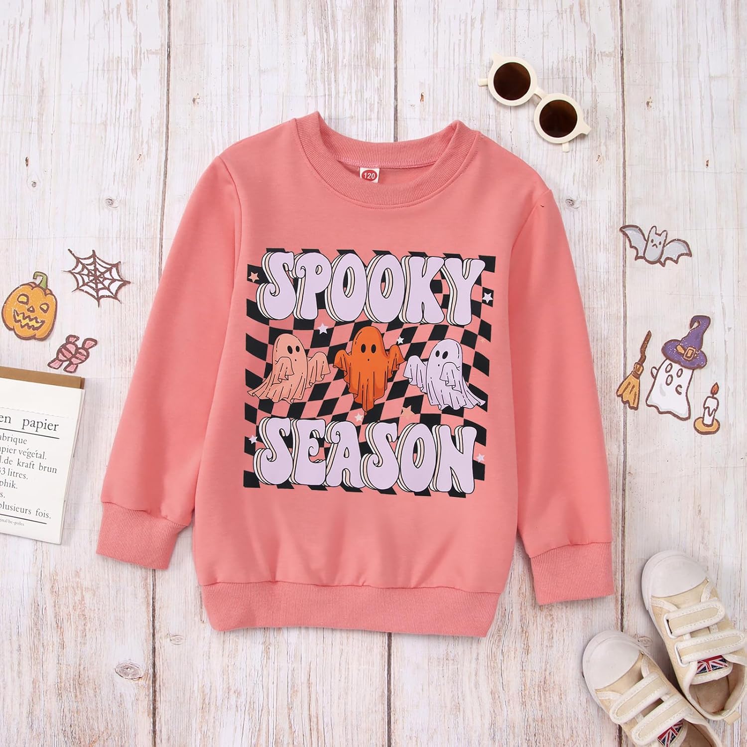 BOUTIKOME Halloween Sweatshirt For Kids Baby Boys Girls Spooky Season Shirt Long Sleeve Pullover 6-12 Years Fall Tops - Image 5