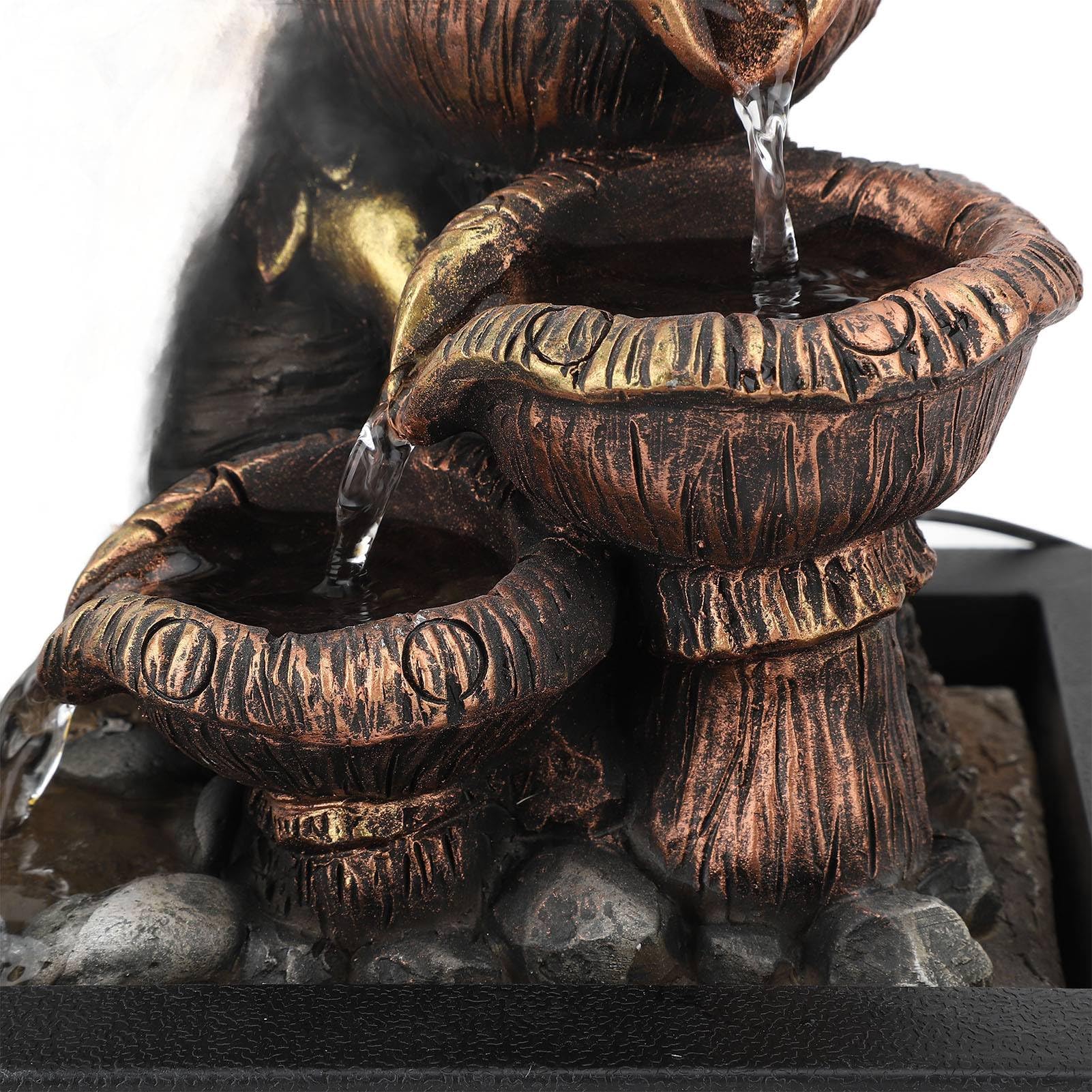 Fuente de Cascada de Mesa Bomba USB silenciosa Luz LED