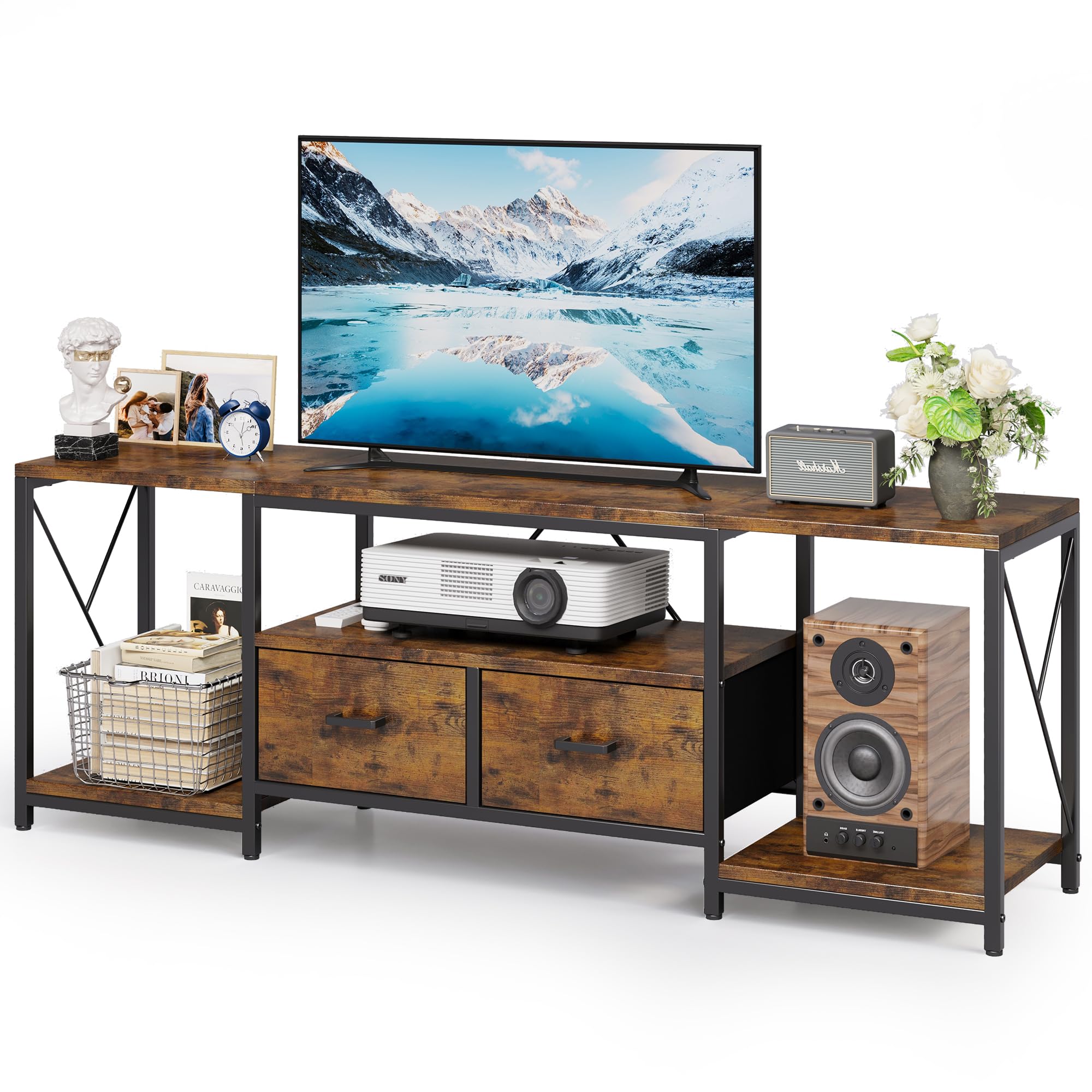 【ACME FURNITURE】 GRANDVIEW TV SHELF Dresden TV Stand (Antique White) by Acme Furniture | FurniturePick