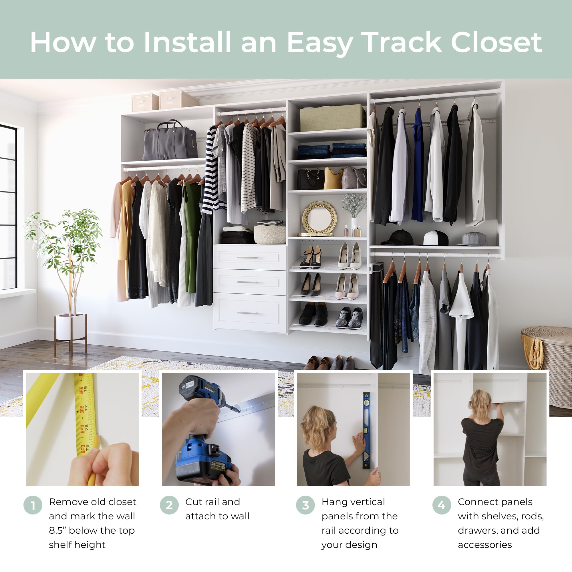 Amazon.com: Easy Track Modern Ultimate 84-115 in. width Wood