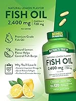 Vista 5 de Nature's Truth Aceite de pescado de 2400 mg 120 cápsulas blandas de liberación rápida 720 mg de Omega 3 Píldoras de sabor a limón sin eructos