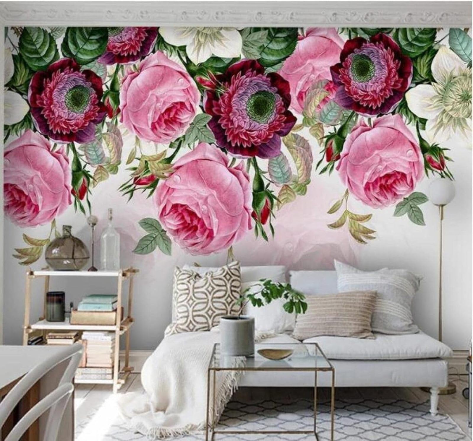 XLMING Beautiful Three Dimensional Watercolour Pastoral Flowers 3D Wallpaper Luxury Home Dining Decor Paste Sofa Living Room The Wall for Bedroom Mural-250cm×170cm
