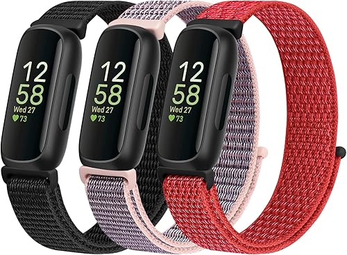 Bandas de nailon compatibles con Fitbit Inspire 3Inspire 2InspireInspire HRAce 3Ace 2, correas de repuesto deportivas transpirables suaves y