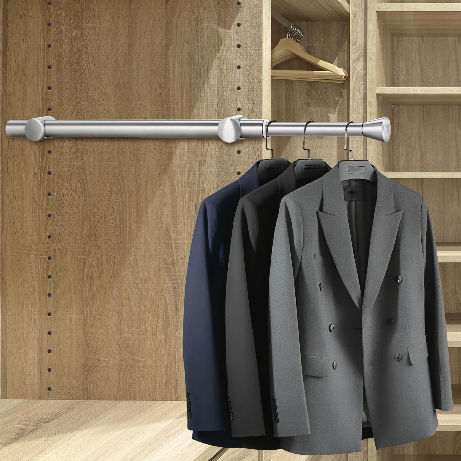 Ultimate Valet Rod for Closet Pull Out, 12" Retractable Closet Rods for Hanging Clothes, Smooth Gliding Valet Rods for Closets with Easy Installation, Space Saver for Wardrobe, Laundry & Bathroom