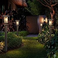 Vista 7 de Luces solares para poste de lámpara para exteriores con base de montaje en muelle, cabezal de luz de poste del atardecer al amanecer