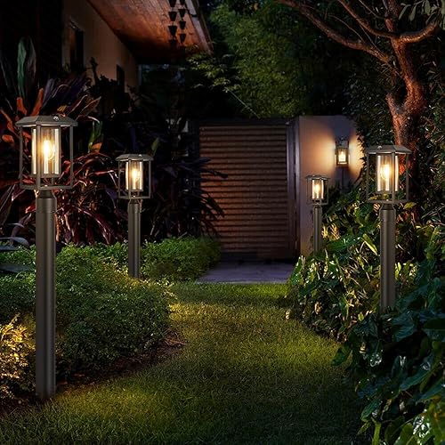 Miniatura 7 de Luces solares para poste de lámpara para exteriores con base de montaje en muelle, cabezal de luz de poste del atardecer al amanecer con