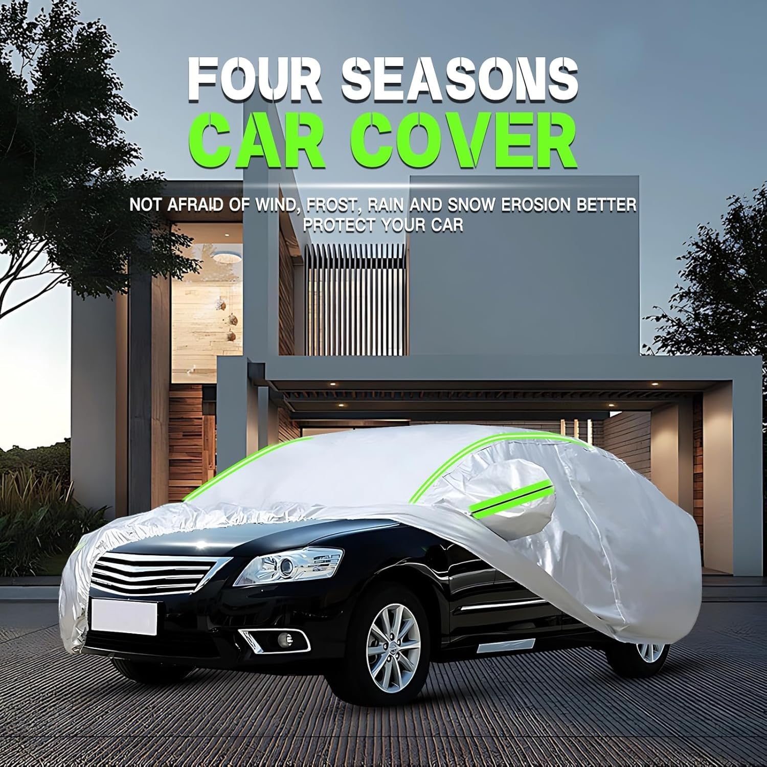 Telo Copriauto per F-150 SuperCrew Standard Bed (2009-2014) | Copriauto leggero su misura, Protezione UV & resistente all'acqua, Antivento & antifurto, Adattamento elastico aderente