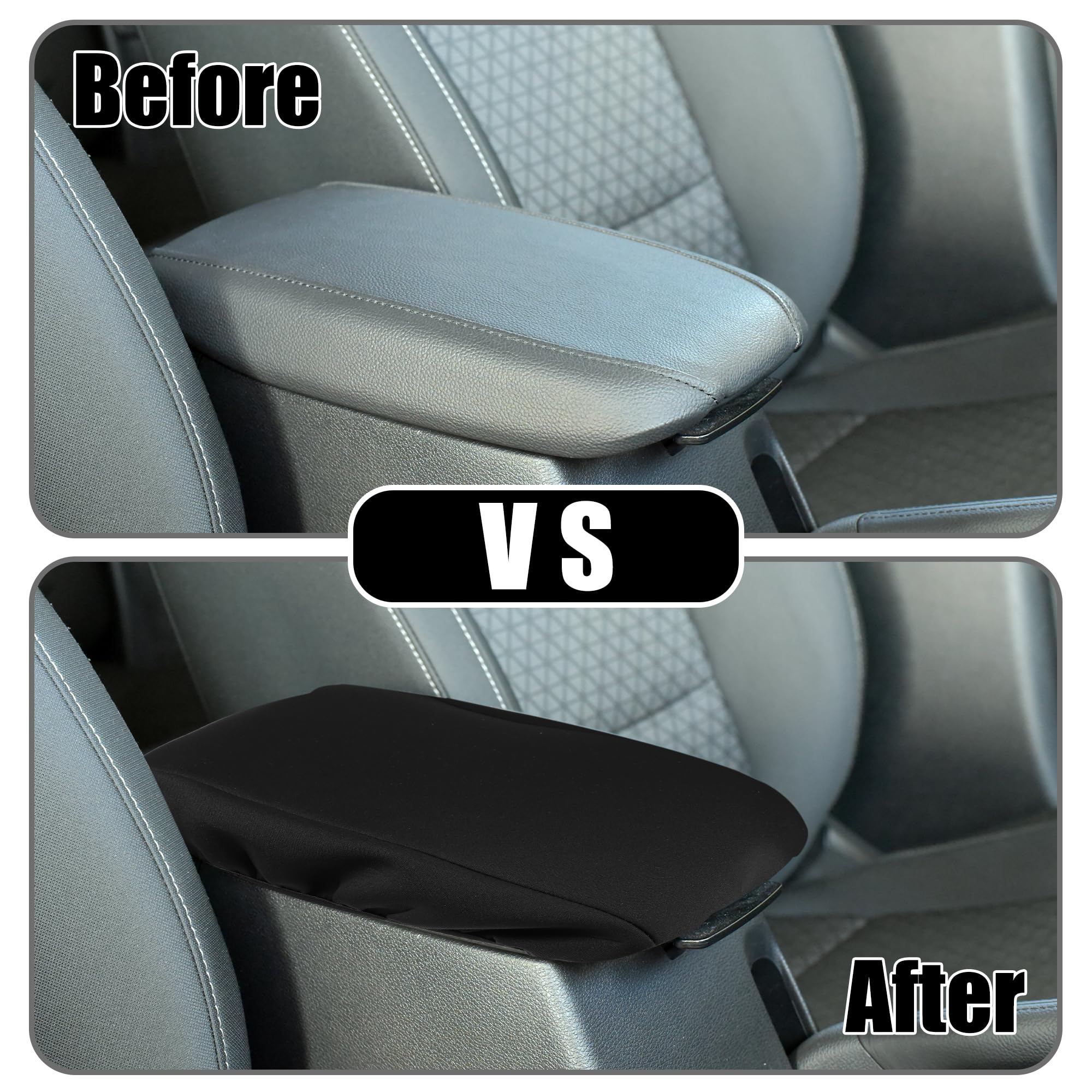Copri Bracciolo per Consolle Centrale - Copertura Interna per Bracciolo Sedile Auto - per Ford Escape 2020-2023 Tessuto Neoprene Nero - 1 Pezzo