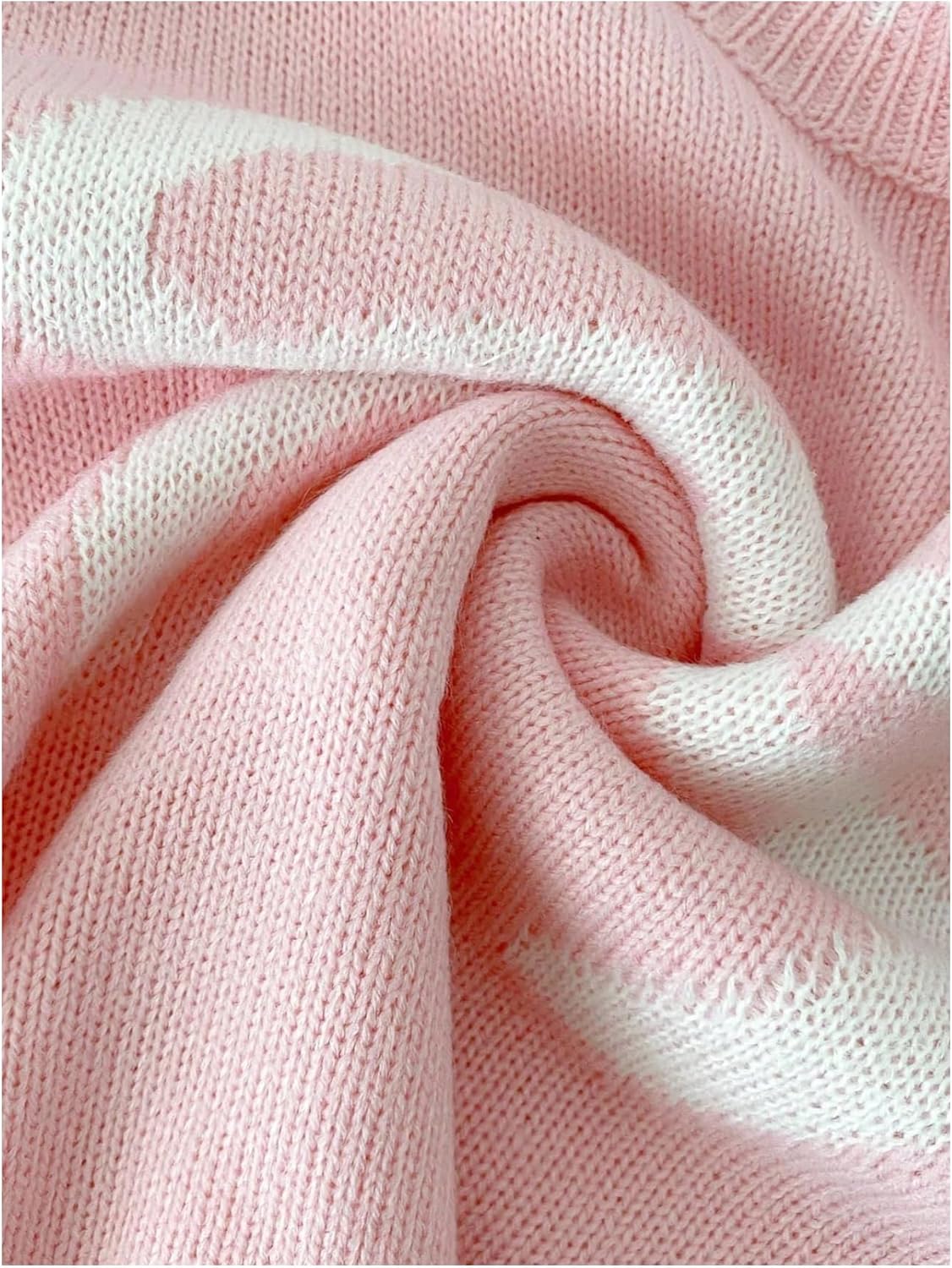 SweatyRocks Girl's Cute Bow Sweater Crew Neck Long Sleeve Drop Shoulder Pullover Knit Top - Image 5