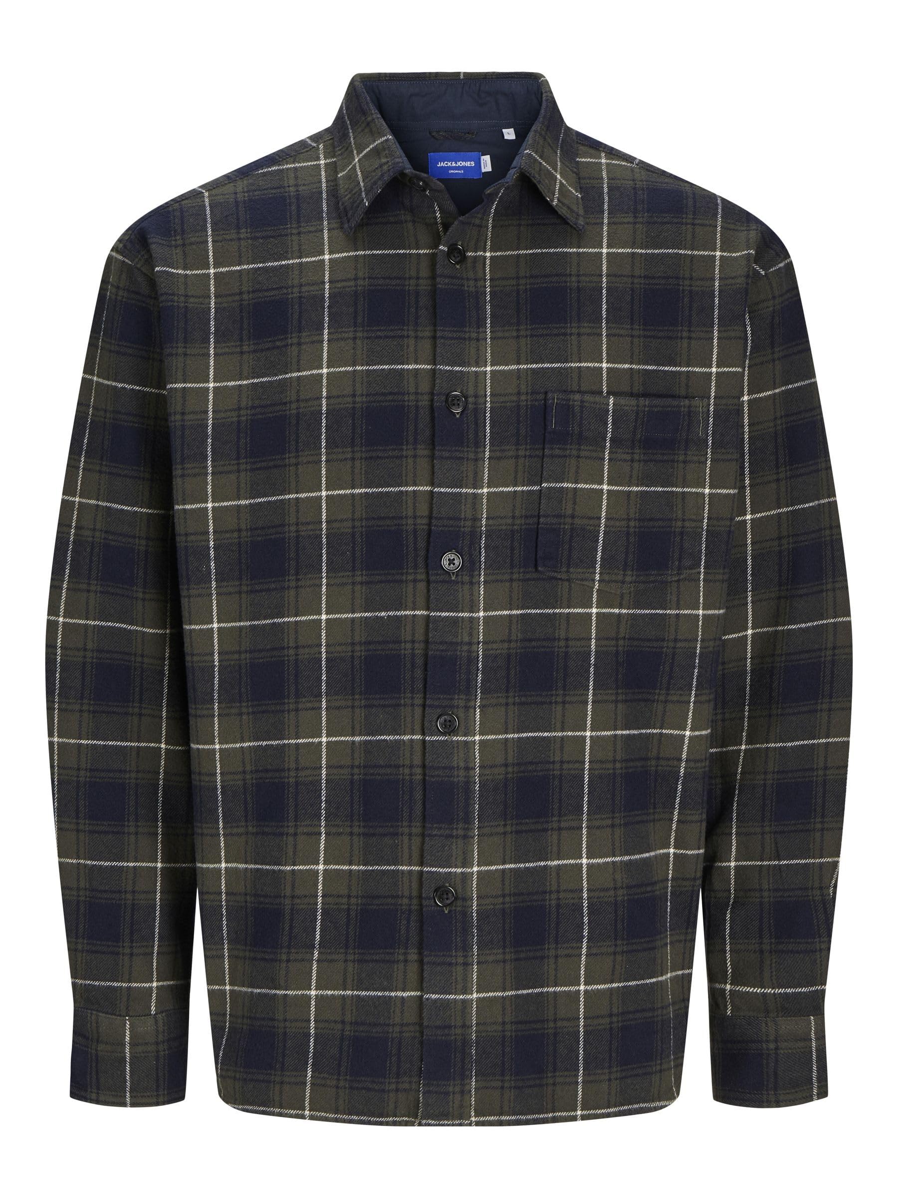 JACK & JONES Jorfrederiksberg Flannel Shirt LS Sn, Sky Captain, L