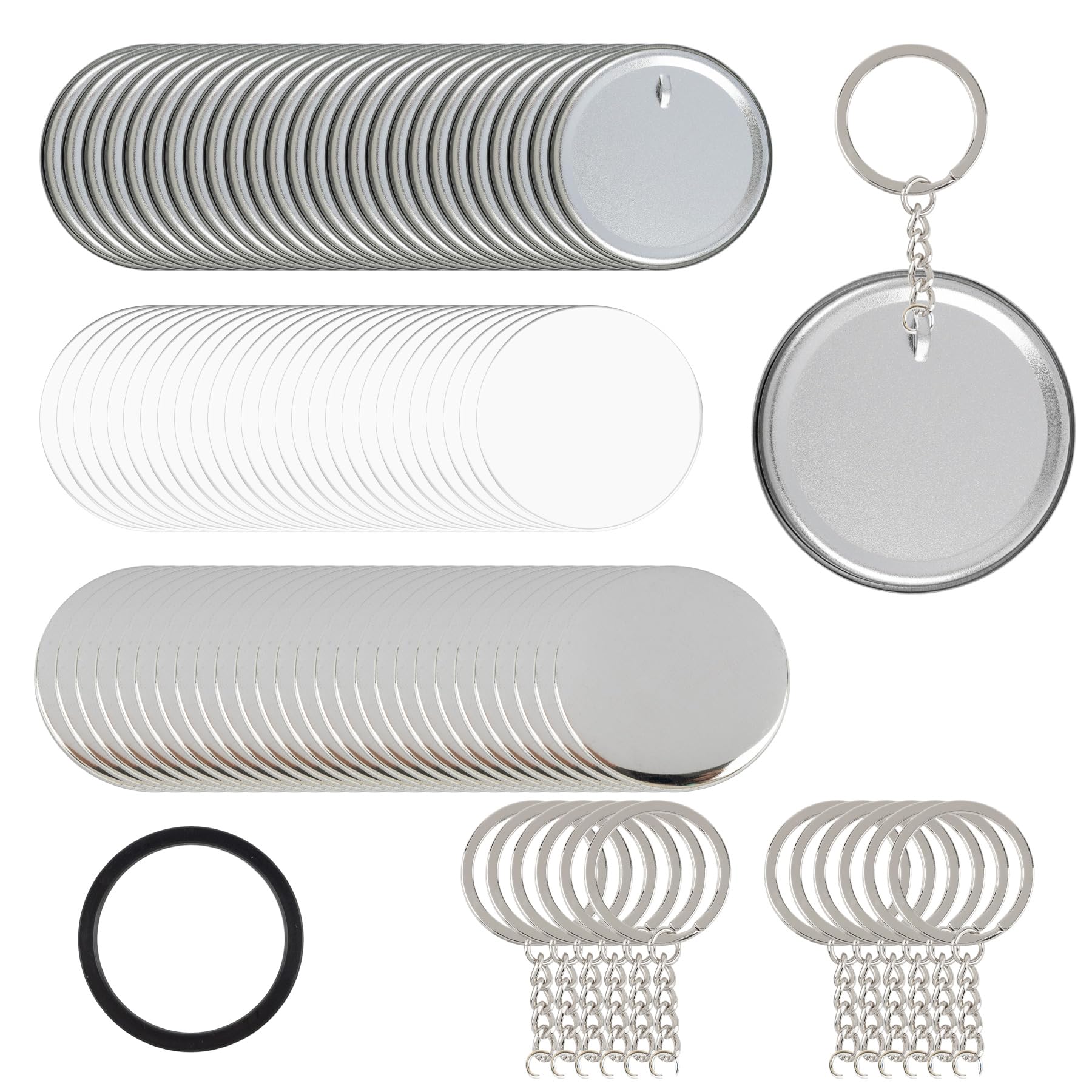 Porte-clés en métal de 58 mm lot de 50 pièces idéales pour fabriquer des cadeaux personnalisés