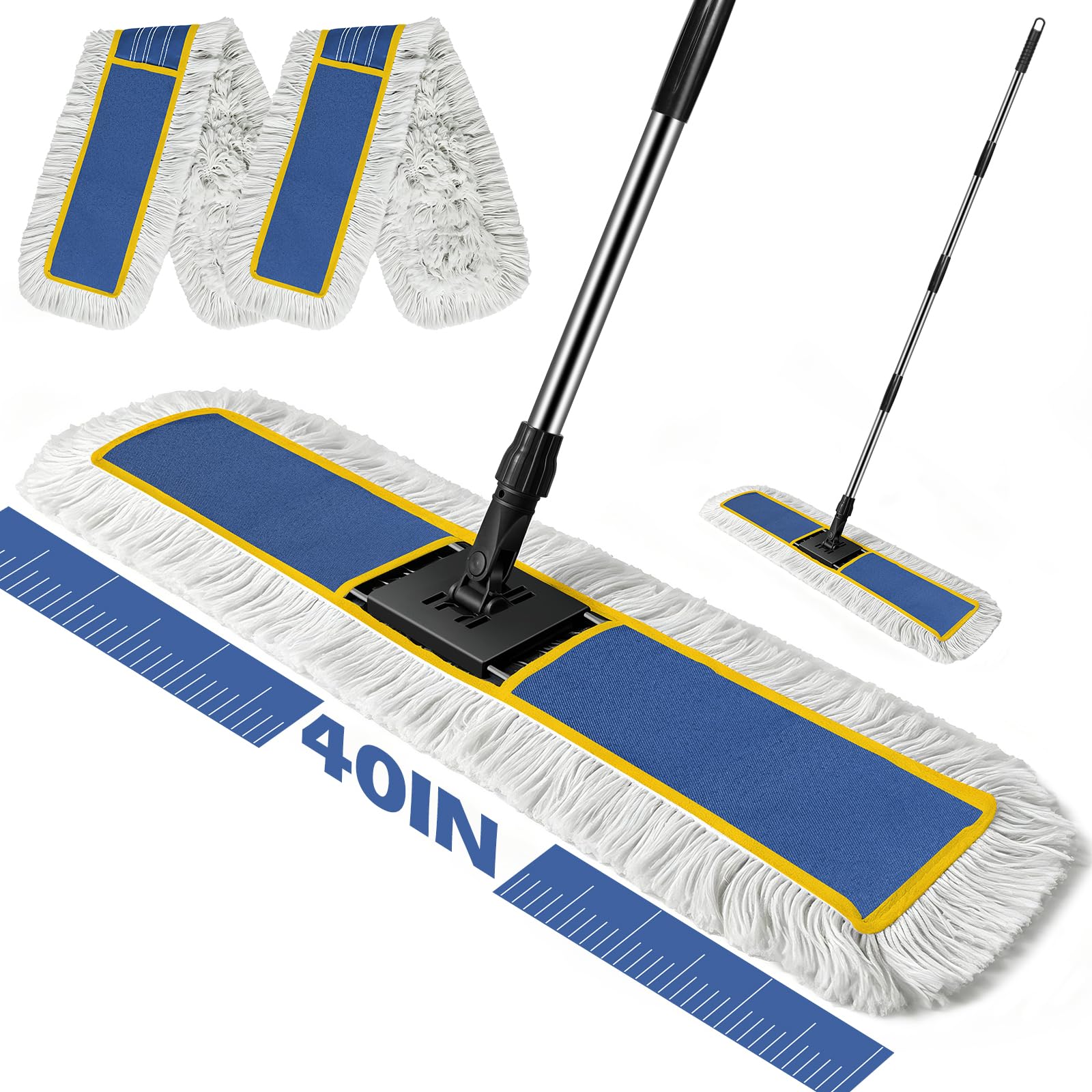40" Commercial Dust Mop for Floor Cleaning, Heavy Duty Industrial Mop