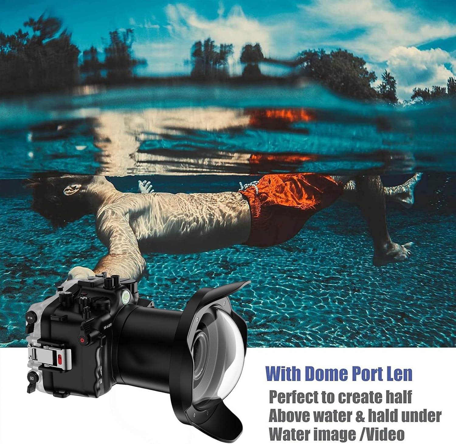 Seafrogs Underwater Housing for Canon EOS R5 Mark II, 40M Waterproof Case with WA005A Long Dome Port Kit, Waterproof Scuba Diving Case for Canon R5 II+RF 24-105mm F4L/ RF 15-35mm F2.8L