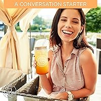 Vista 5 de Regalos de cumpleaños número 50 para mujeres, vaso de soda vintage de 1974 de 20 onzas con tapa de bambú y juego de popote de vidrio, regalo