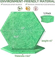 Vista 4 de 12 paneles acústicos, paneles autoadhesivos de amortiguación de sonido, paneles de espuma a prueba de sonido, de 12 x 10.5 x 0.4 pulgadas
