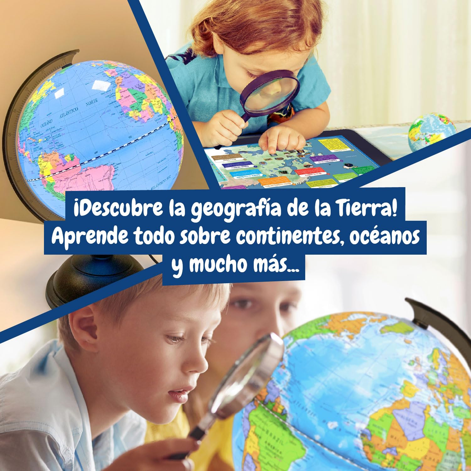 Science4you - Globo Terráqueo y Atlas Mundial, Libro Educativo, Globo Girable para Niños 6 7 8 9 10 Años