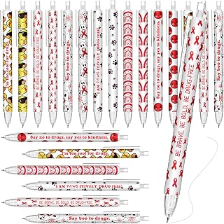 Sinload 30 Pcs Red Ribbon Say No to Drugs Awareness Pencils 0.7mm Mechanical Pencils Drug-free Red Ribbon Week Prevention Event Business Charity Party Favor for Teen School Class Student