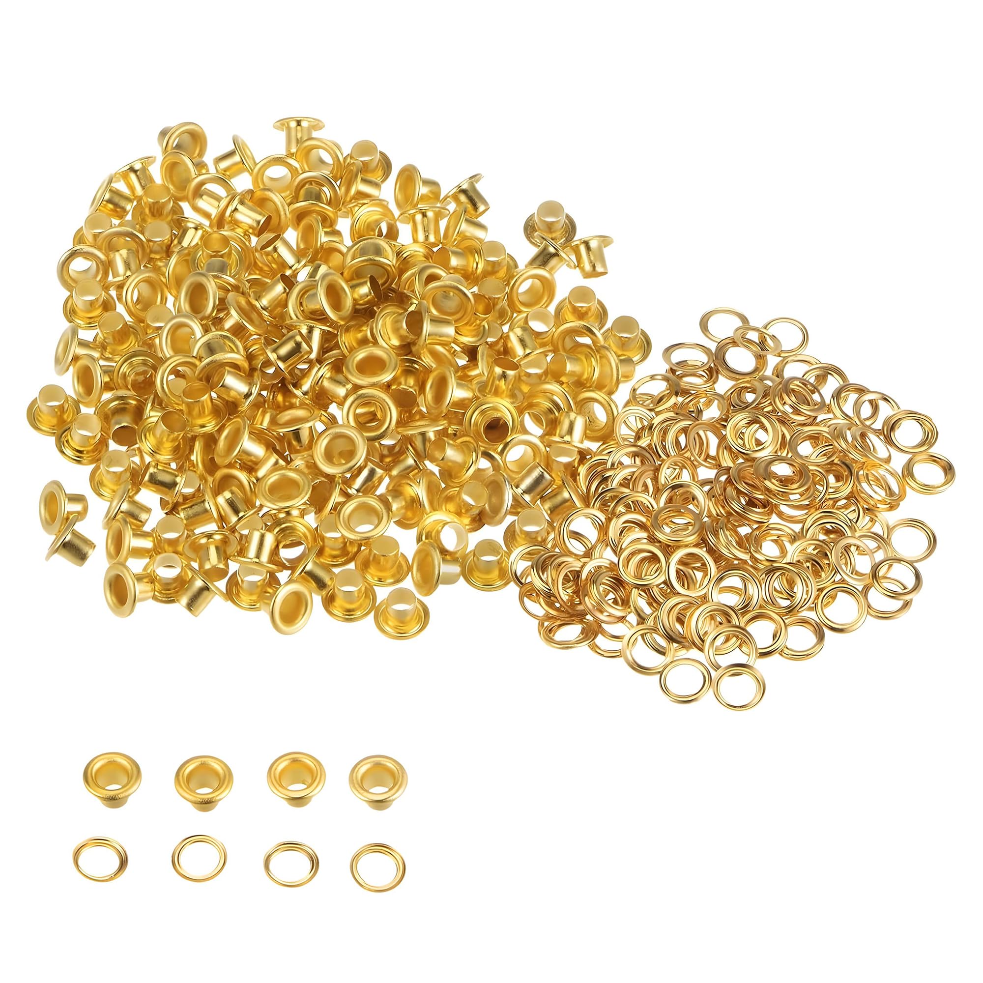 3mm Gold Eyelets Grommets Washers 100pcs Leather Craft Clothing Crafts