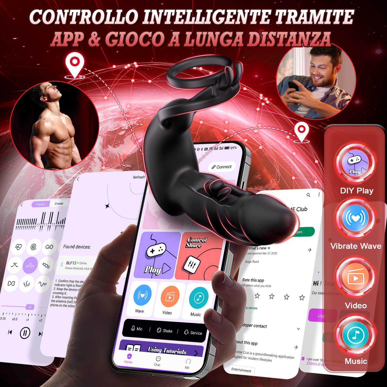 Anale Vibratore Sexytoysys Dilatatore Uomo - Plug Stimolatore Prostata Dildo Sex Toys, Vibratore Prostatico con Telecomando Massaggiatori, Gay Giochi Erotici Professionali con 10 Modi di Percussione