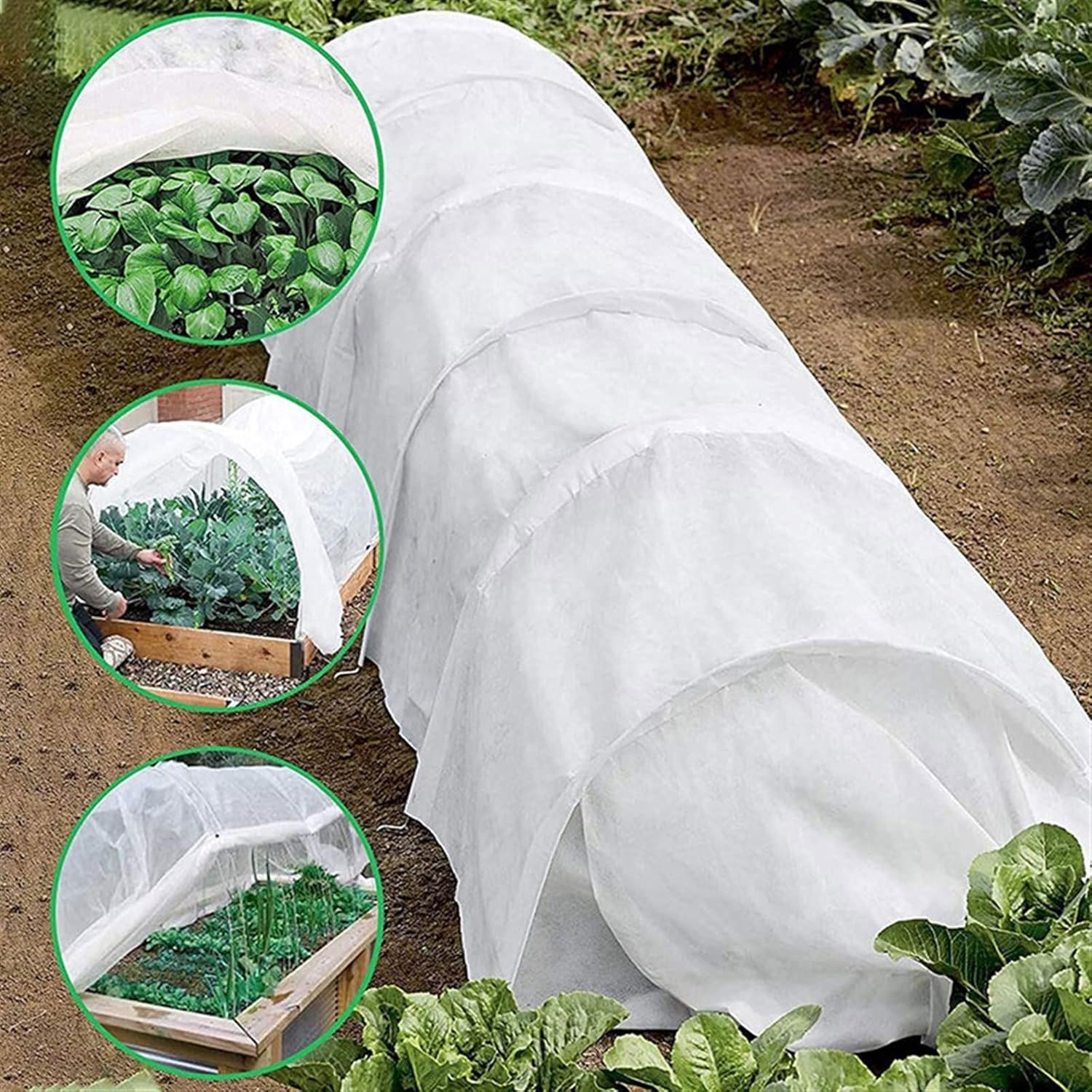 Melairya Plant Covers Freeze Protection, Reusable Floating Row Cover, Freeze Protection Plant Blankets for Cold Weather (Color : White, Size : 2x10m)