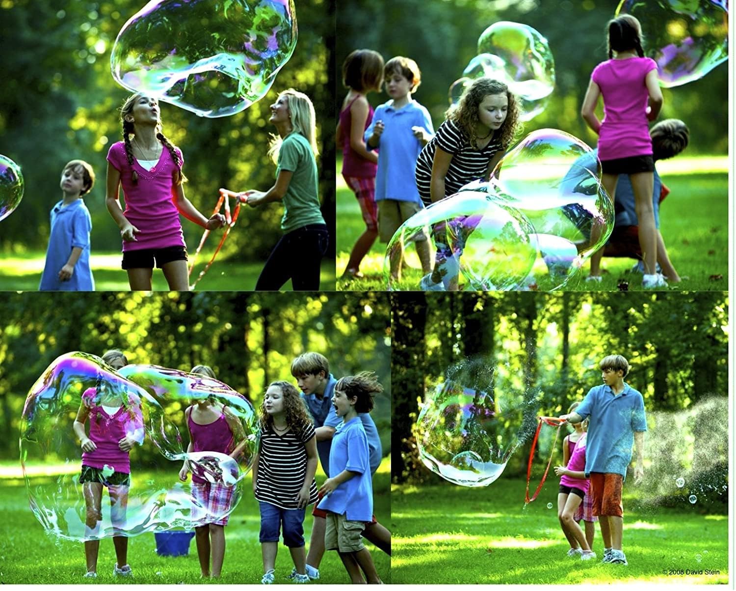 BUBBLETHING Original Big Bubbles Wand & Mix - Kit Blows Bubbles to 30-Feet-Long - Makes 2.7 Gallons Giant Bubbles Solution - Big Easy Safe Outdoor Family Fun