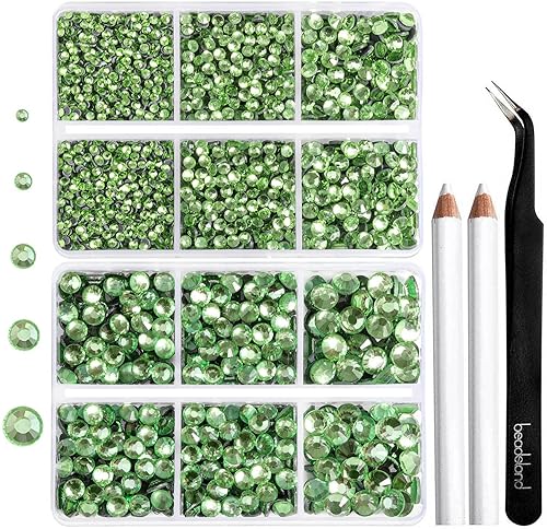 Miniatura 93 de 6736 diamantes de imitación termoadhesivos con parte trasera plana, diamantes de imitación rosa intenso para manualidades, ropa mezclados en 5 Rosa