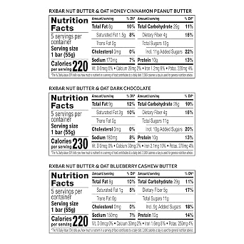 RXBAR Nut Butter and Oat Protein Bars, Protein Snack, Snack Bars, Variety Pack (3 Boxes, 15 Bars)