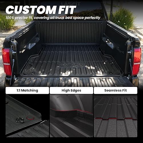 Miniatura 3 de LASFIT Tapete de cama para camioneta Toyota Tacoma 2024-2026 (6 pies, 6 pies de cama) para todo tipo de clima, forro de cama de automóvil de 6 pies