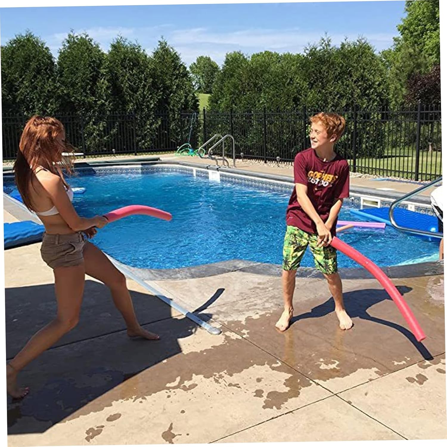 Pool Noodles Portable Swim Noodles Foam with Ergonomic Handle 6Pcs DIY Foam Light Swords Toys for Swimming Floating Outdoor Craft Projects COSTUME_HEADWEAR..