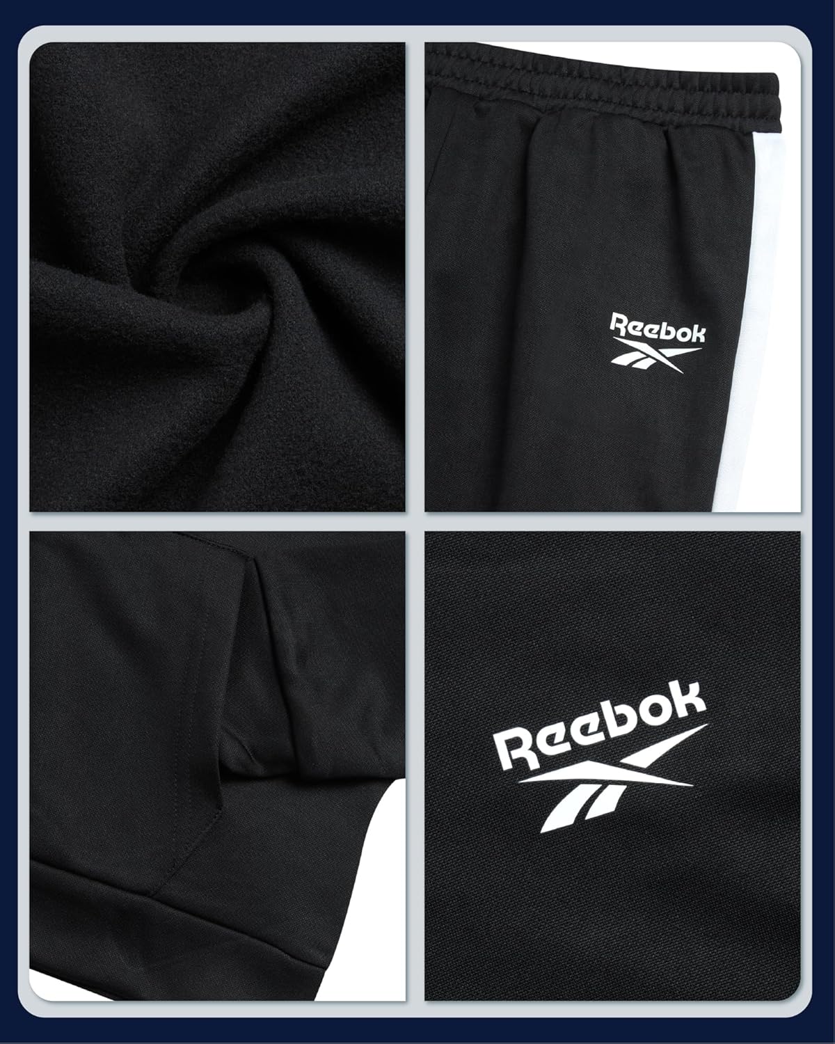 Reebok Boys Tracksuit Set - 2 Piece Athletic Tricot Joggers Set with Fleece Lined Zip Up Jacket and Active Boys Sweatpants - Image 3