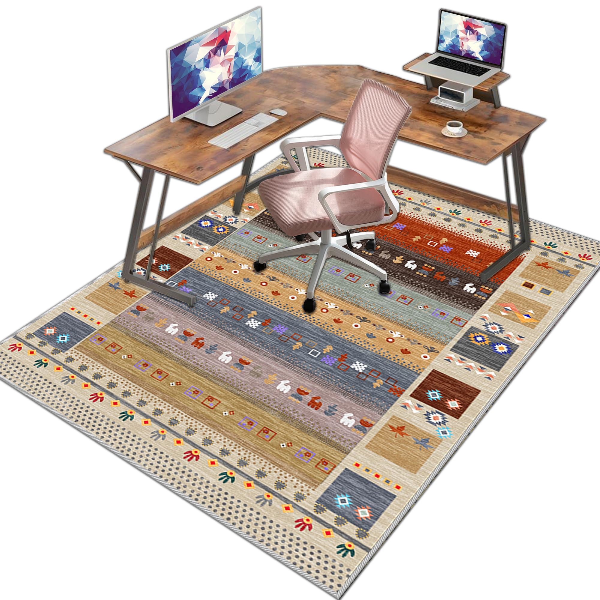 Tappeto Sedia Ufficio Antiscivolo per Sedia con Ruote 160 x 180 cm