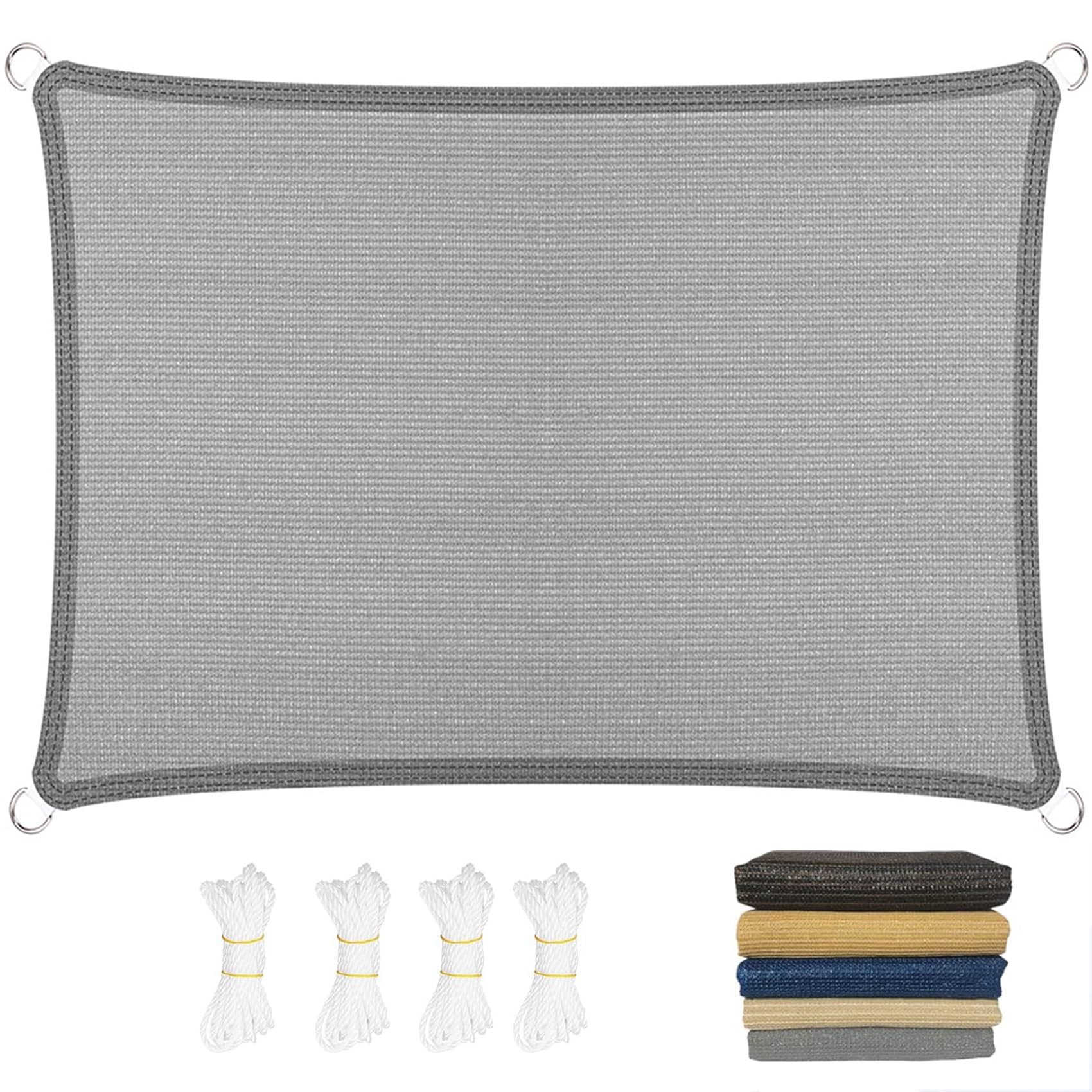 Voile d'ombrage gris clair 120x420 cm en toile respirante et perméable pour balcon et terrasse