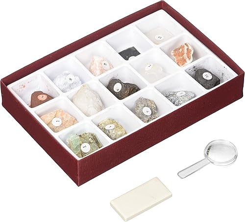 Juego de estudio de minerales 15 diferentes