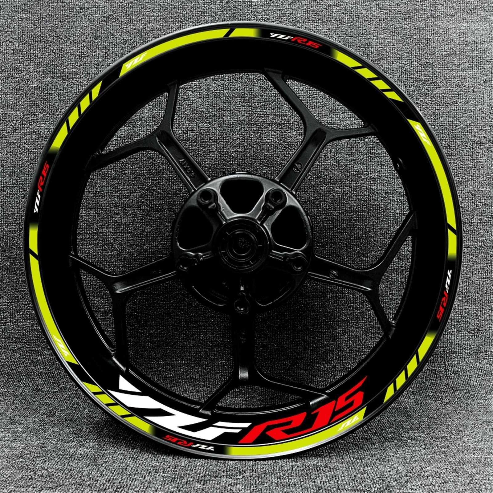 Motorcycle Wheel Rim Decal Decorative Hub Waterproof Reflective Sticker for Yamaha YZF R15 Decorative(Color15)