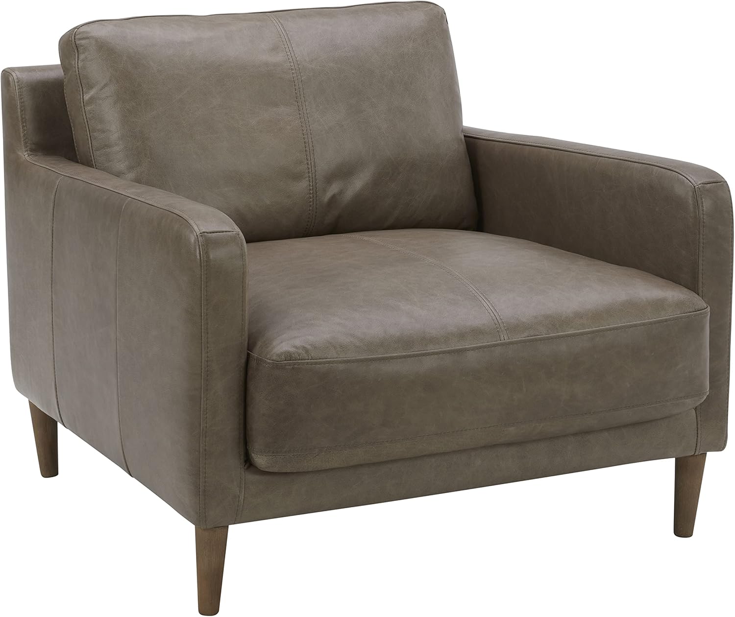Amazon.com: Amazon Brand – Rivet Modern Deep Leather Living Room Accent ...