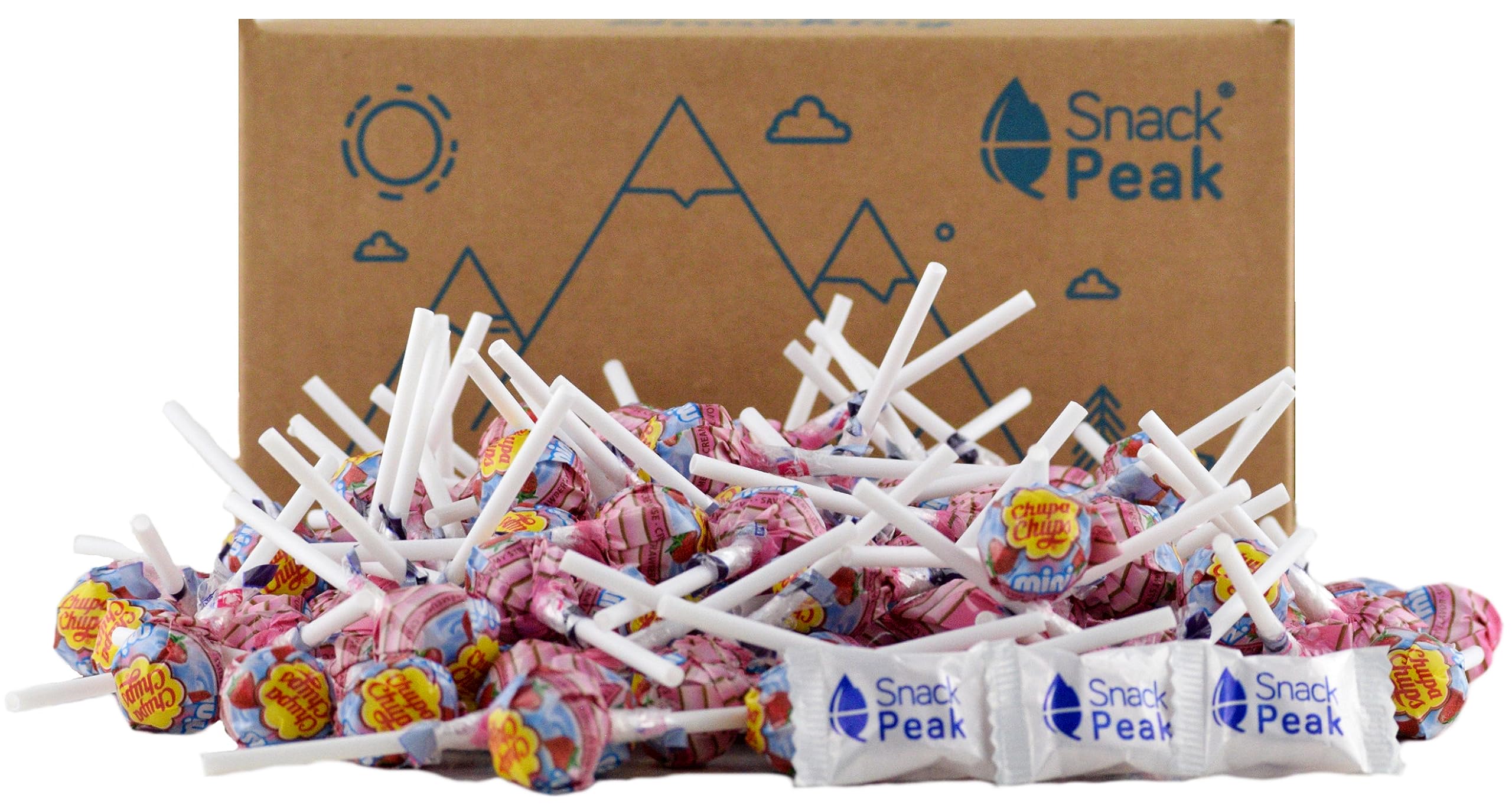 Chupa Chups Lollipop Snack Peak Gift Box 2 lb (Creamy Strawberry Mini (Approx 135 pops))