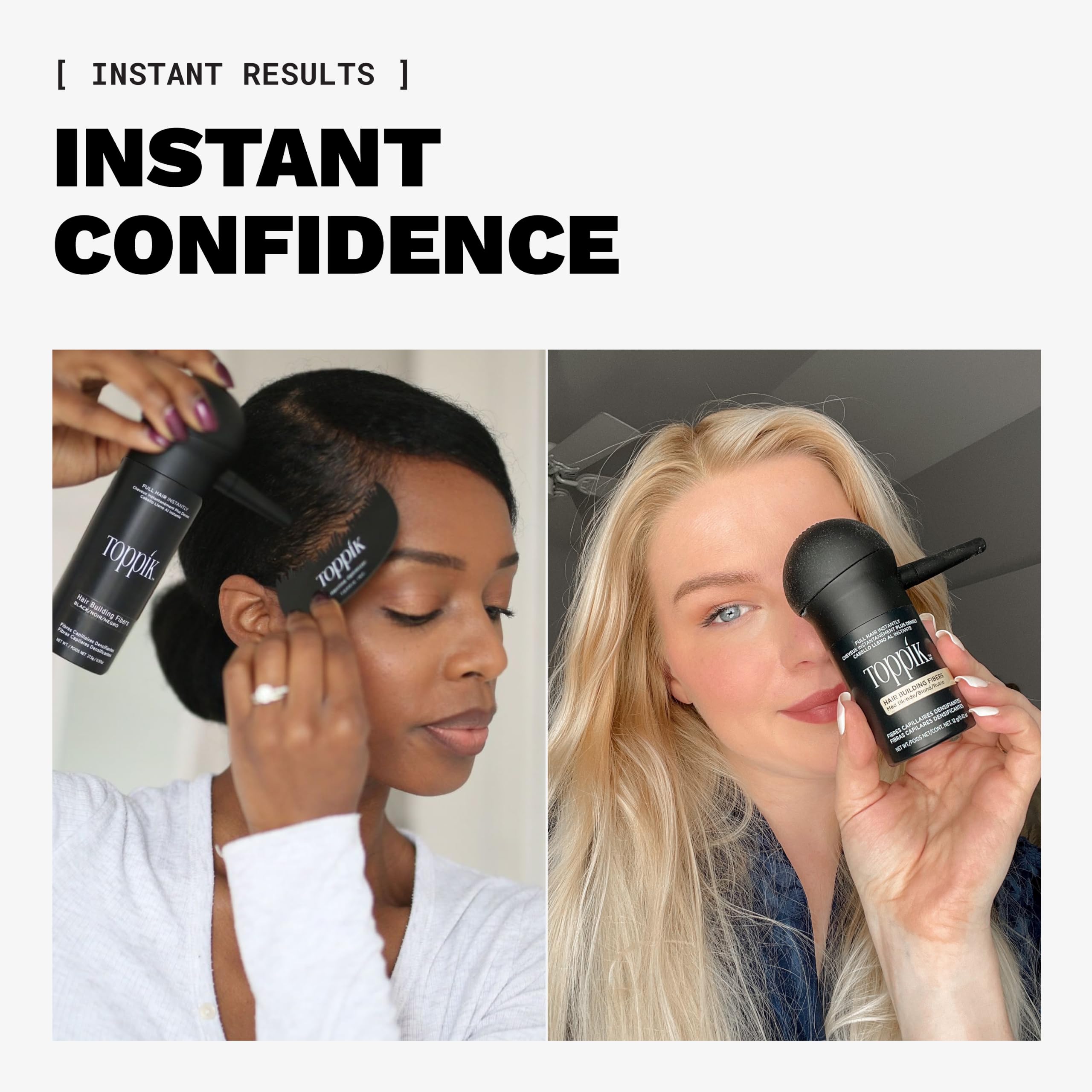 Toppik Haarfasern zur Haarverdichtung, Ansatzpuder und Streuhaar für Haarausfall und sofort volleres Haar, kaschiert lichte Stellen, natürlicher Look, einfach anzuwenden, Dunkelbraun, 55g