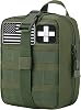 Molle medical pouch ifak bag first aid kit tactical pouch empty emt med belt pouch rip away small rescue trauma pouches (Black)