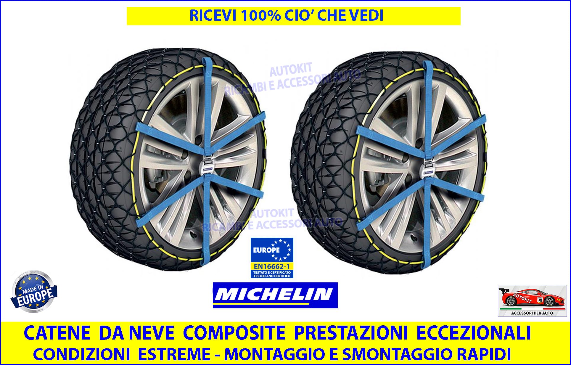 CATENE DA NEVE per auto OMOLOGATE Specifiche per Qashqai con sezione Ruote Gomme Cerchio 215/55-18