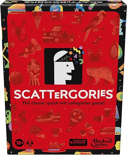 Hasbro Gaming Scattergories Juego Clásico, Juego de Fiesta para Adultos y Adolescentes de 13 Años en Adelante, Juego de Mesa para 2+ Jugadores