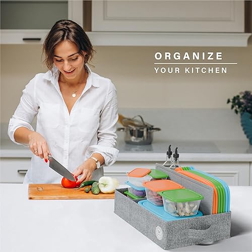 Miniatura 5 de Organizadores de tapa dentro del gabinete - Organizador de contenedores de alimentos para gabinete - Organizador de almacenamiento de tapas -