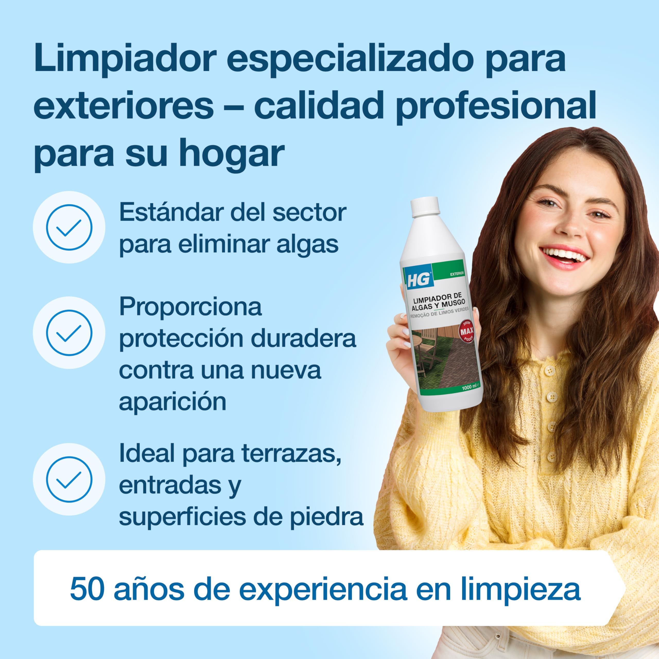 HG Limpiador de algas y musgo 1 L