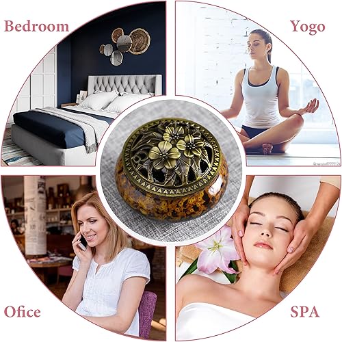 Miniatura 7 de Quemador de incienso de cerámica con tapa, quemador de tazón, quemador de incienso de cono, incensario de cerámica adecuado para