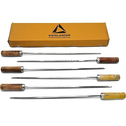 Stainless Steel BBQ Skewers Set of 6 15 Inch