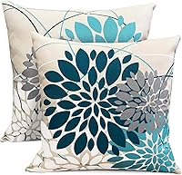 Vista 35 de Juego de 2 fundas de almohada decorativas de 18 x 18 pulgadas, fundas de almohada decorativas para sofá, sala de estar, exterior, funda de almohada