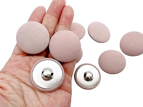 Vista 15 de PEPPERLONELY 10 piezas de tela de 0.394 in cubierta con botones redondos de vástago de metal, azul marino