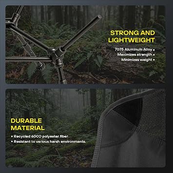Ultralight Camping Chair, Low Back Black