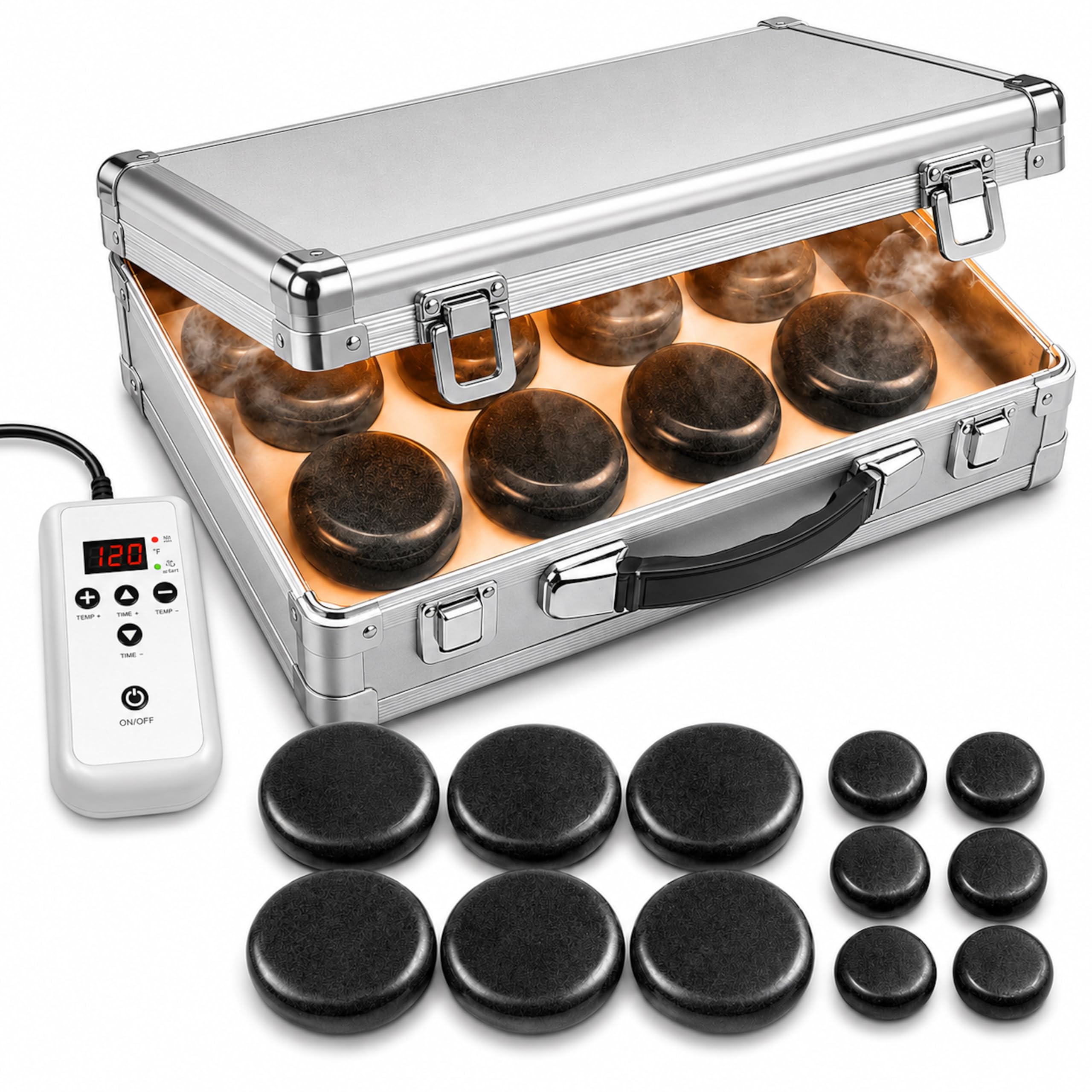 Amazon.com: SereneLife Hot Stone Massage Kit Portable Heated Rock
