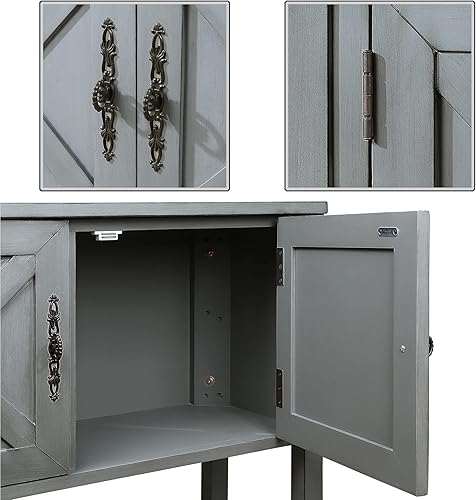 Miniatura 4 de APATEN Mesa consola de madera de 35 pulgadas de ancho con estante inferior y armario de 2 puertas, muebles elegantes para sala de estar, pasillo,